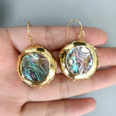 Round Abalone Earrings