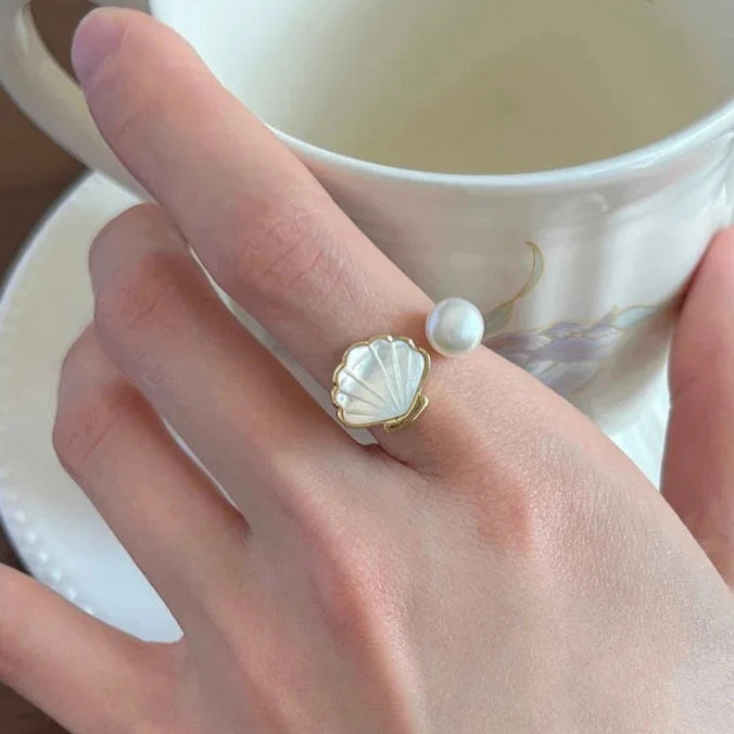 Shell and Pearl Ring