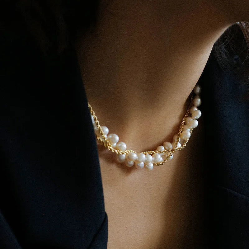 Pearl Brass Necklace