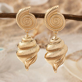 Gold Conch Earrings