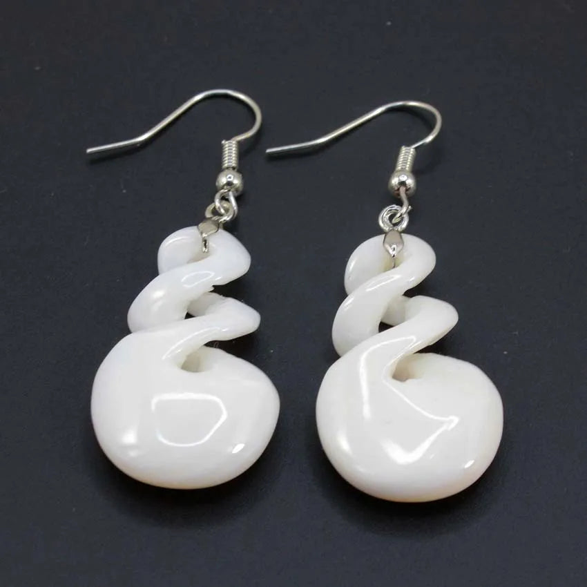 Mother of Pearl Spiral Earrings