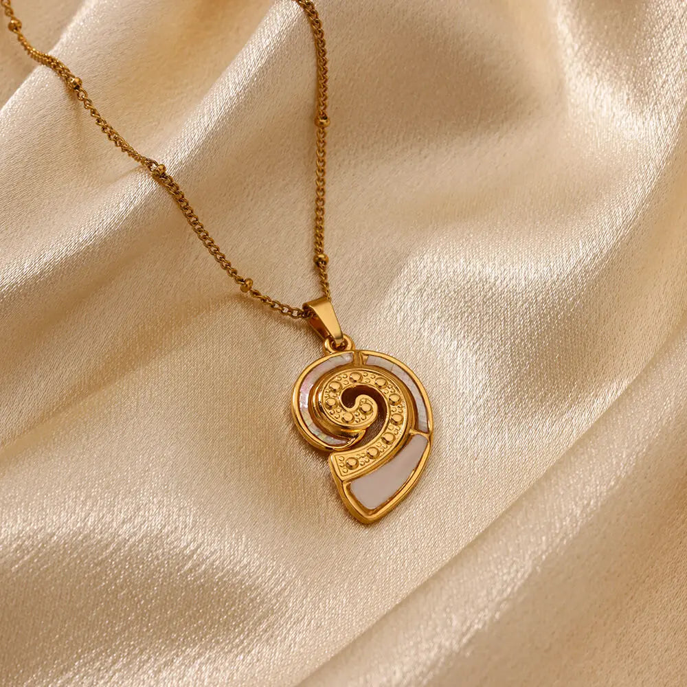 Gold Shell Pendant Necklace