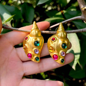 Trendy Gold Conch Earrings