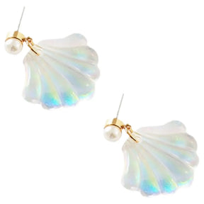 Iridescent Shell Stud Earrings