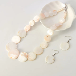 Natural Shell Necklace and Earrings Set