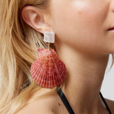 Orange Seashell Earrings