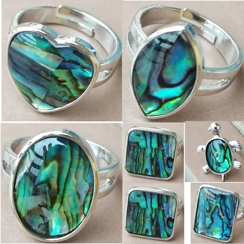 Heart-Shaped Abalone Shell Ring