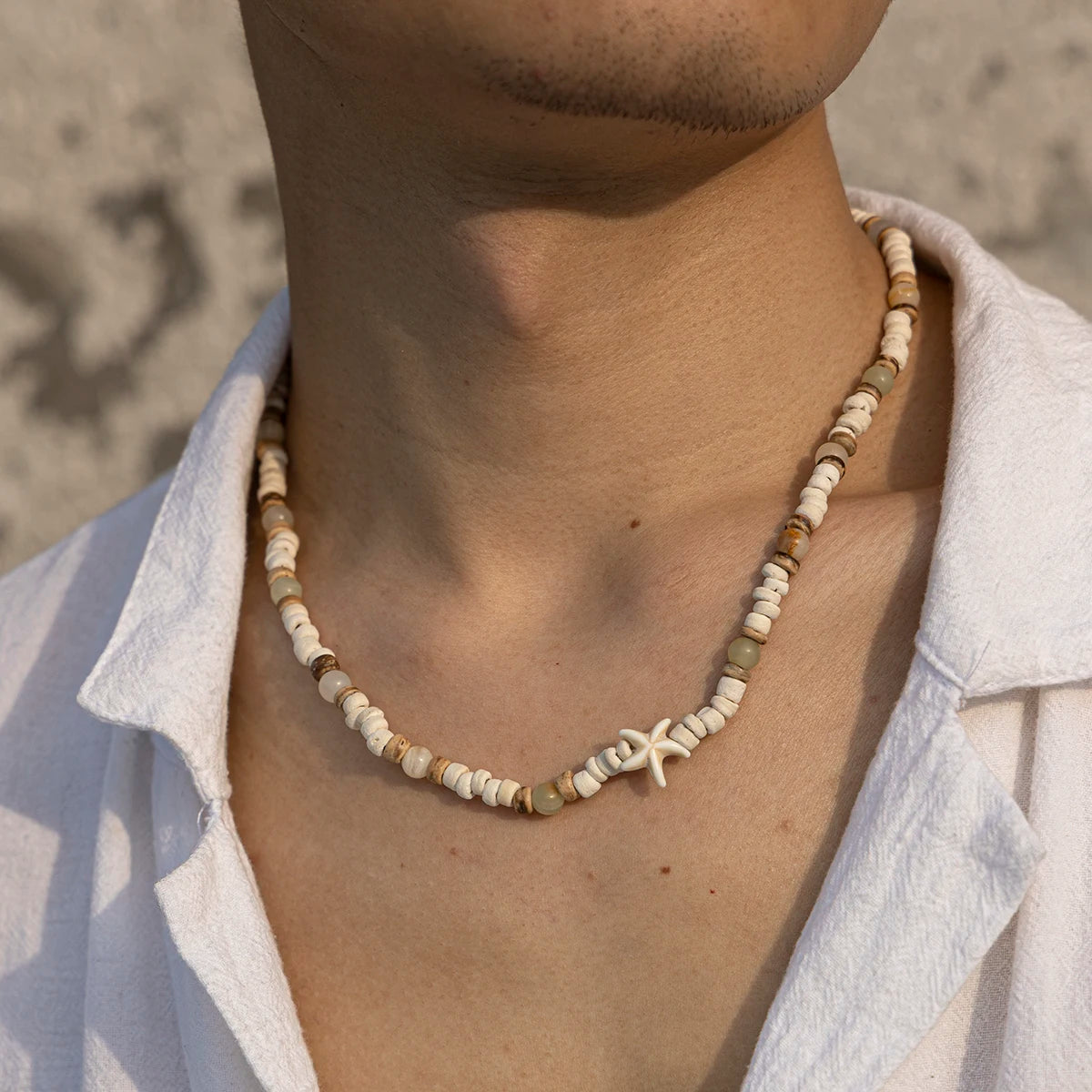 White Surfer Necklace