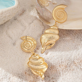 Gold Conch Earrings