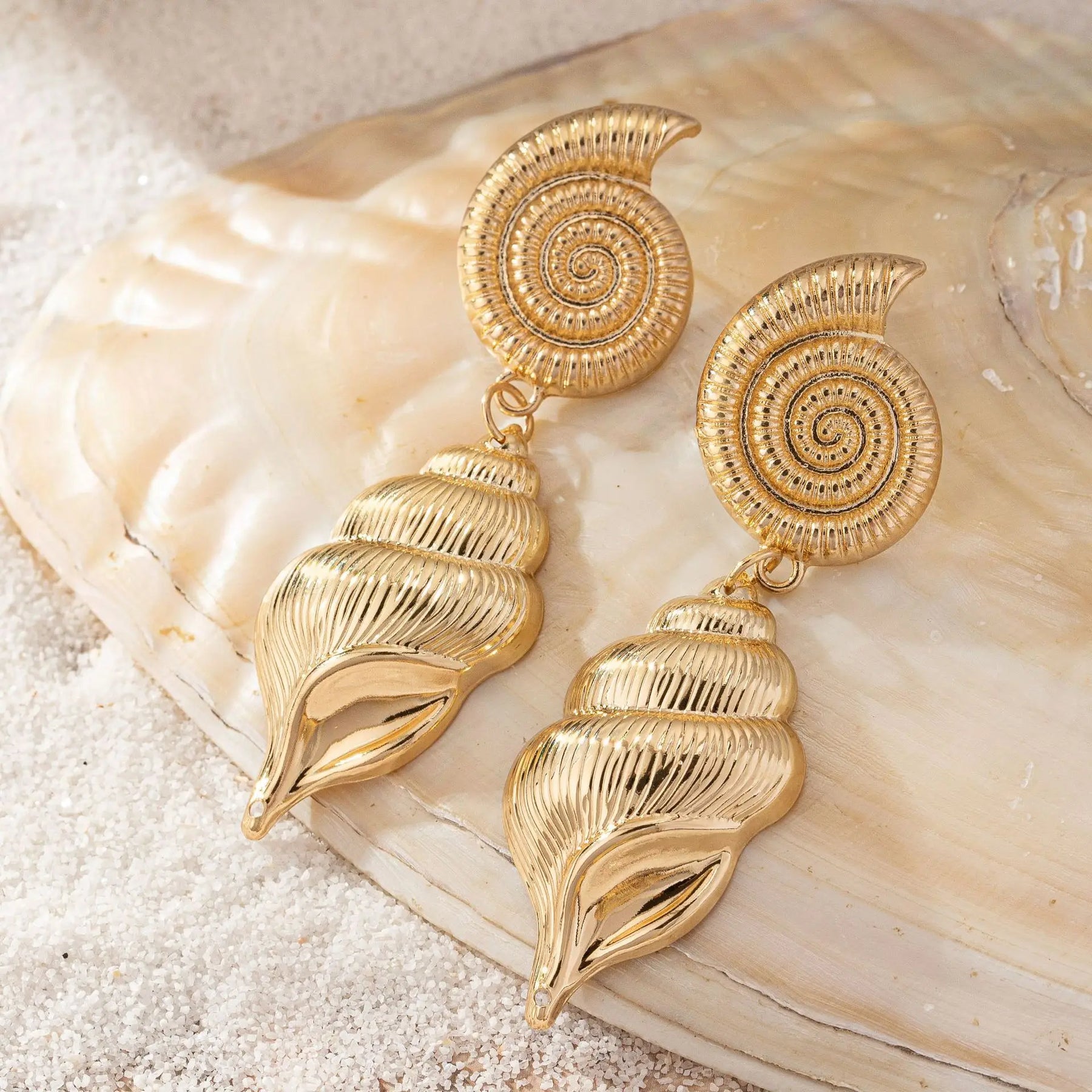 Gold Conch Earrings