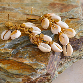 Cowrie Shell Dangle Earrings