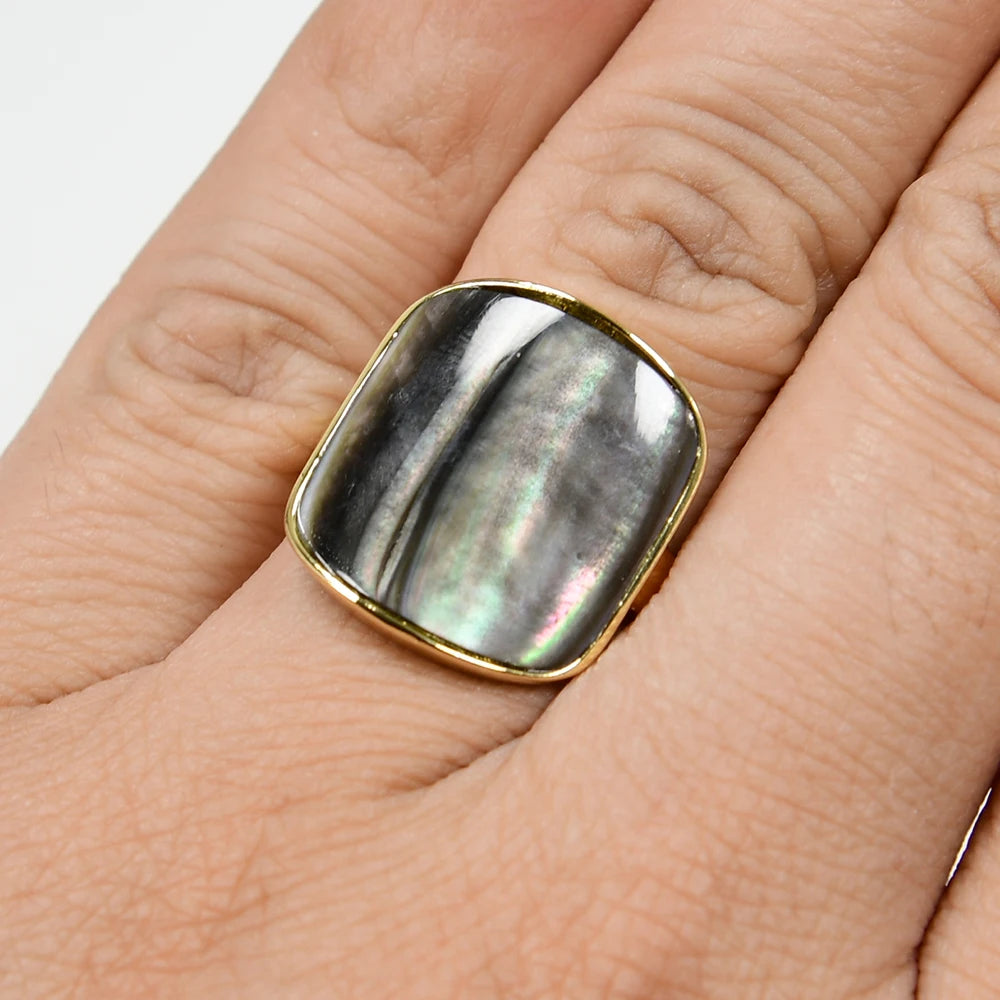 Black Mother Of Pearl Ring