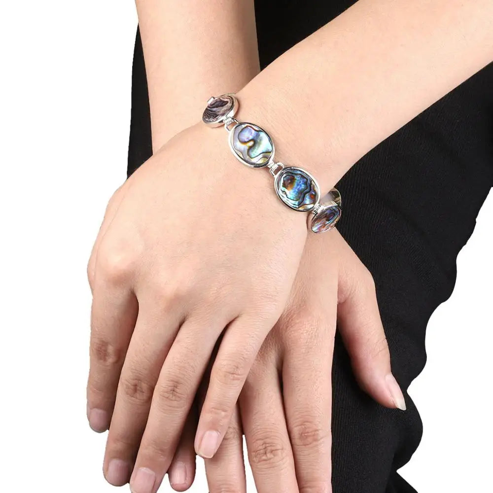 Oval Shape Abalone Shell Bracelet