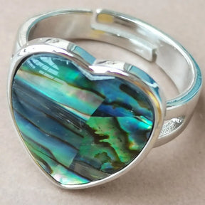 Heart-Shaped Abalone Shell Ring