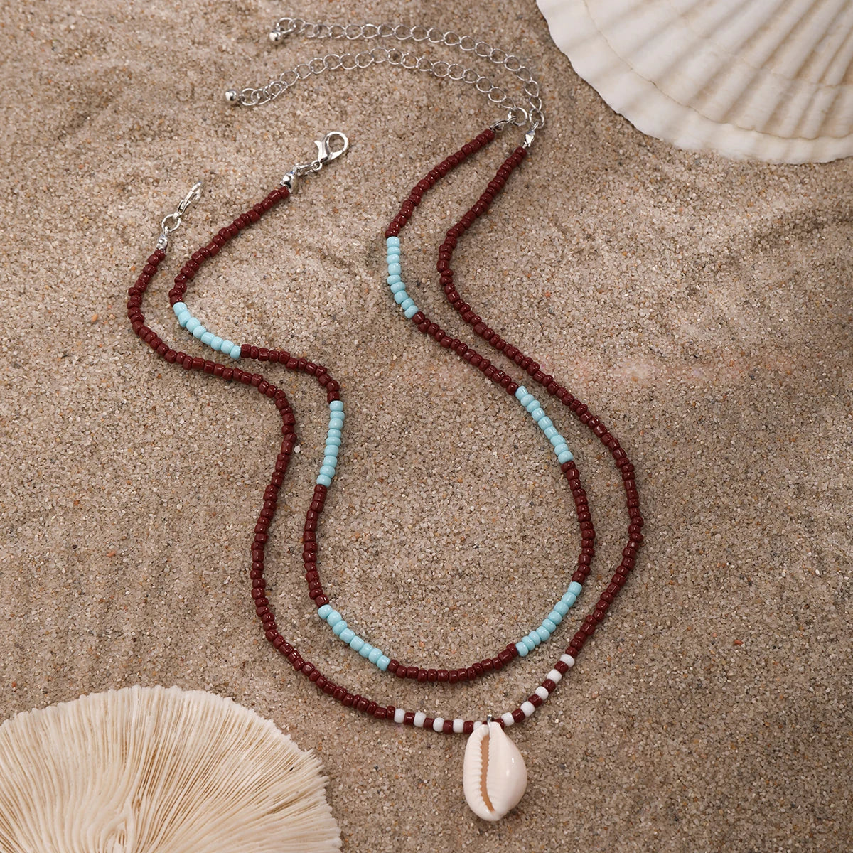 Surf Necklace with Cowrie Shell