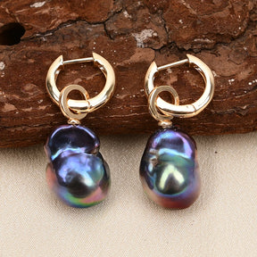 Black Freshwater Pearl Earrings