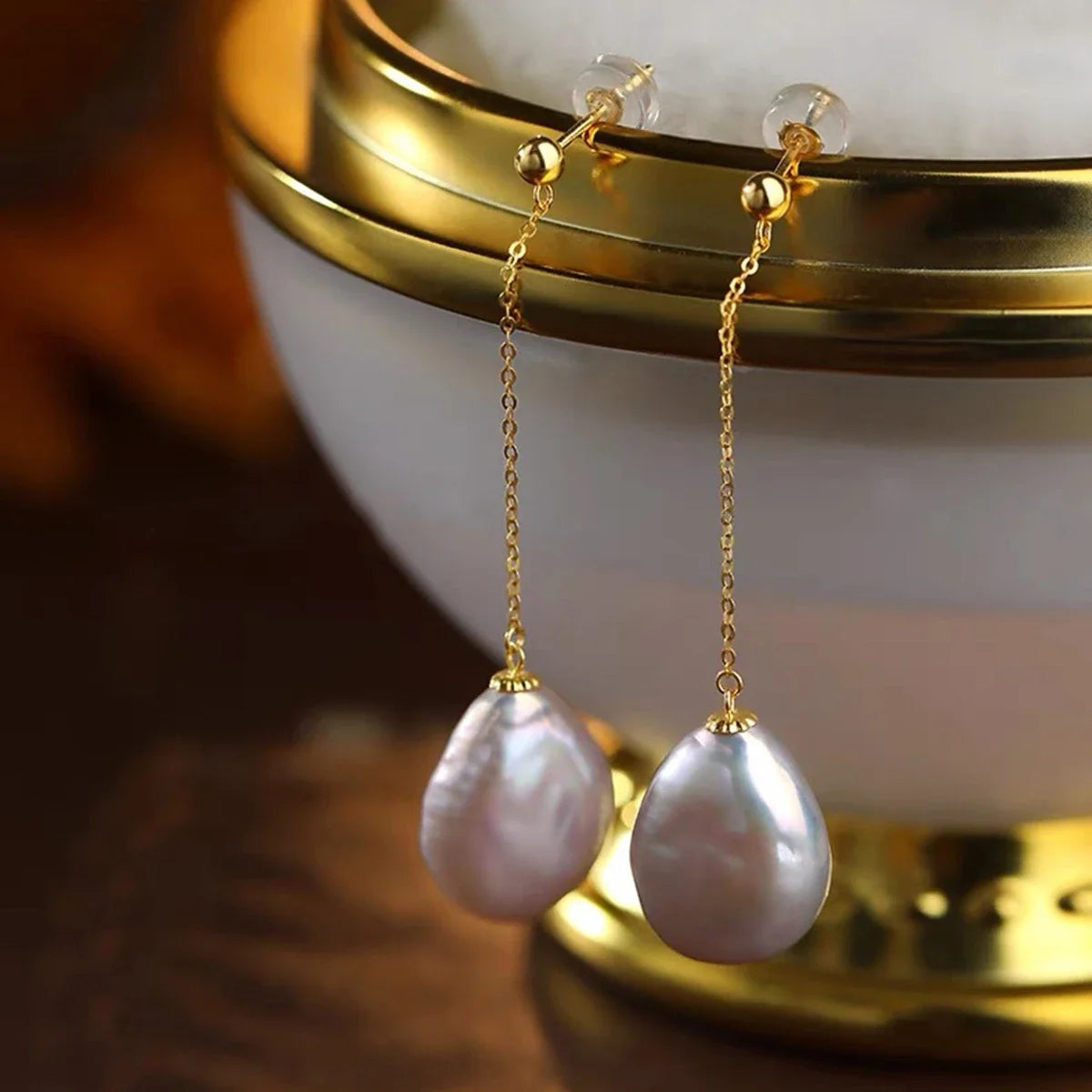 Long Pearl Earrings