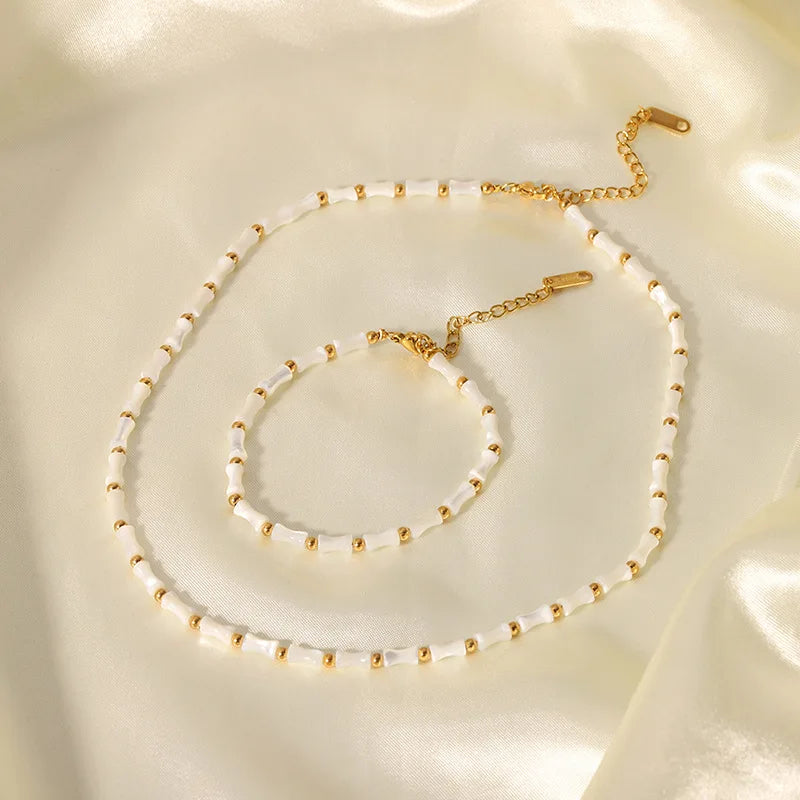 Shell Necklace and Bracelet Set