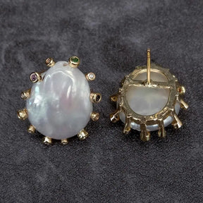 Cultured White Pearl Stud Earrings