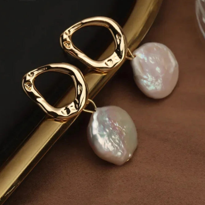 Coin Pearl Earrings