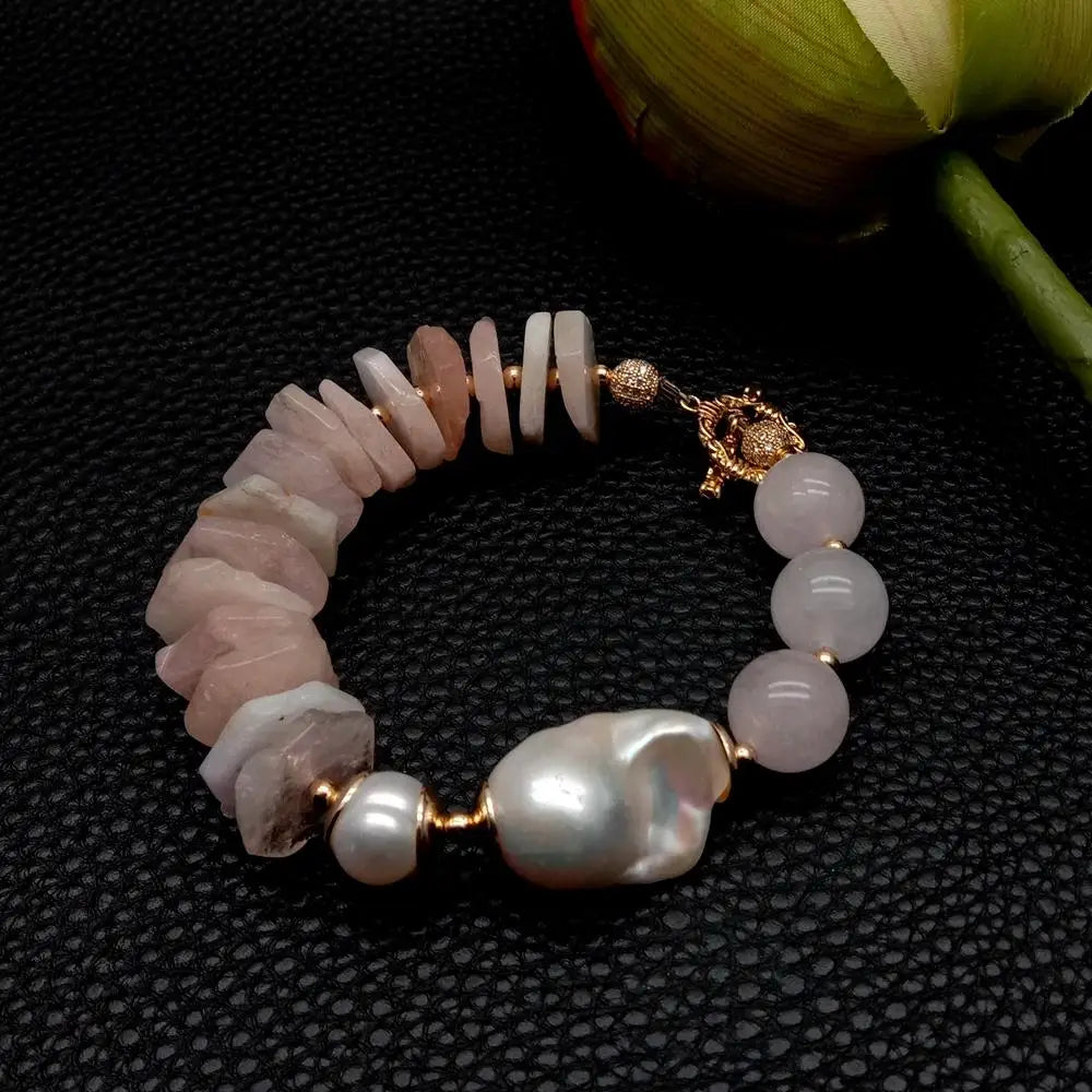 Quartz and Pearl Bracelet