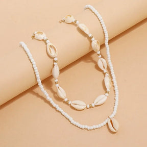 Layered Cowrie Shell Choker