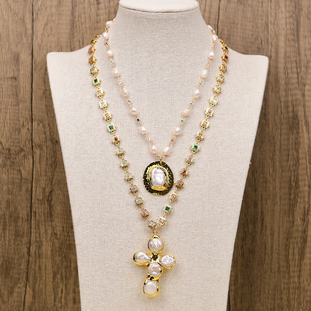 Pearl Rosary-Inspired Necklace