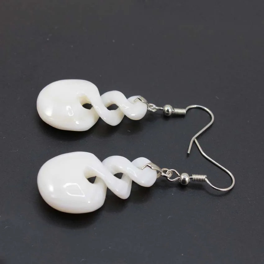 Mother of Pearl Spiral Earrings