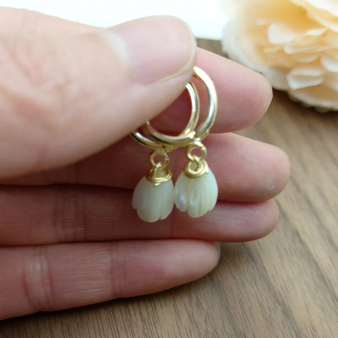 White Shell Earrings