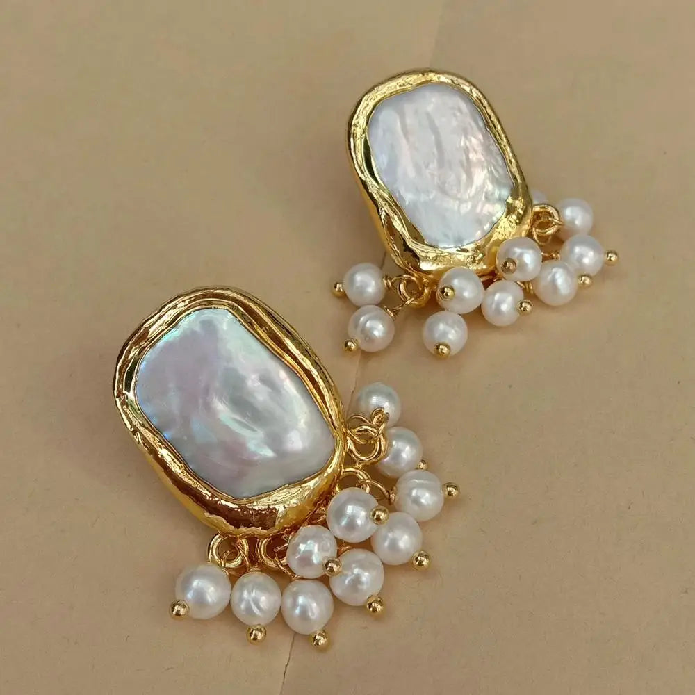 Freshwater White Pearl Stud Earrings