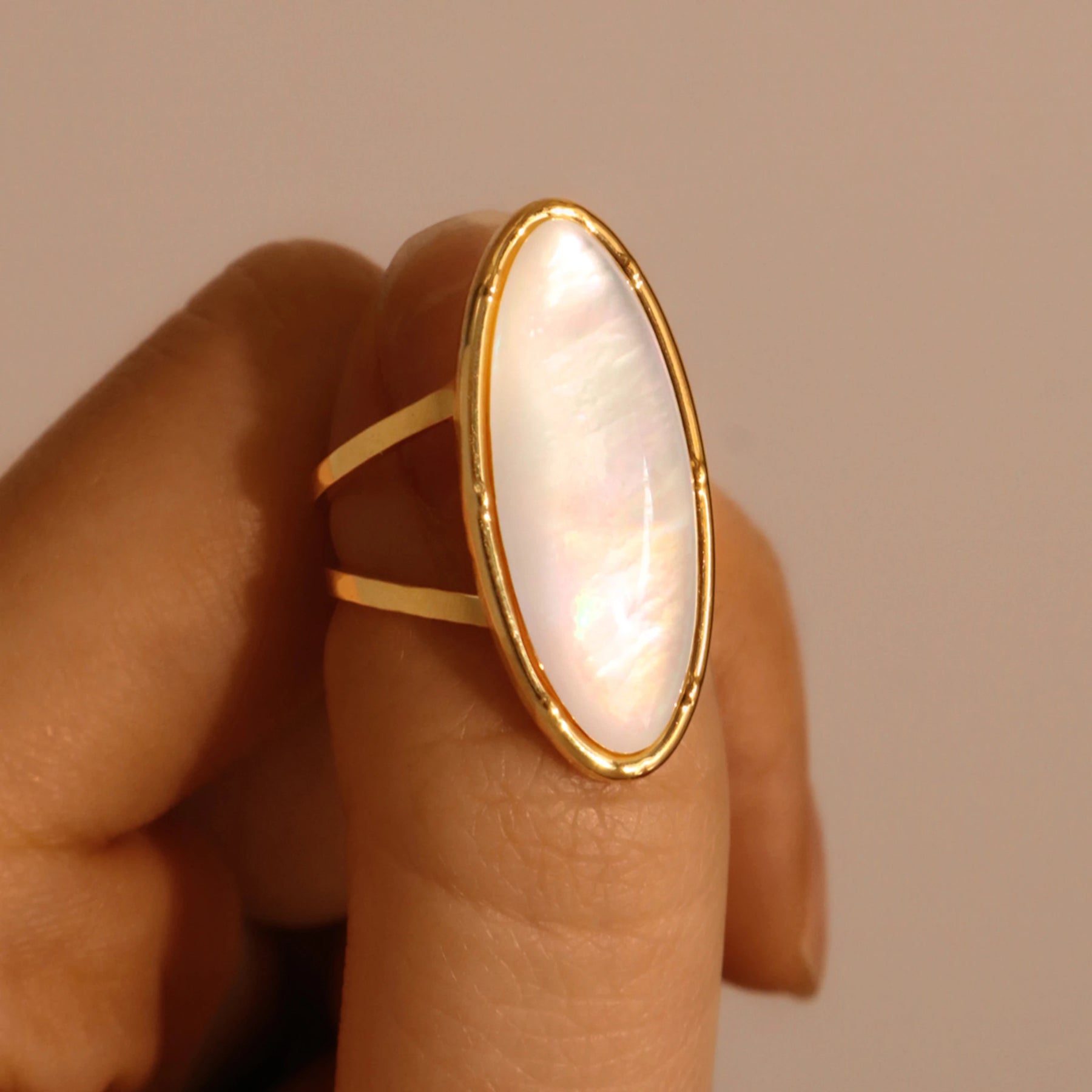 Mother of Pearl Gold Ring