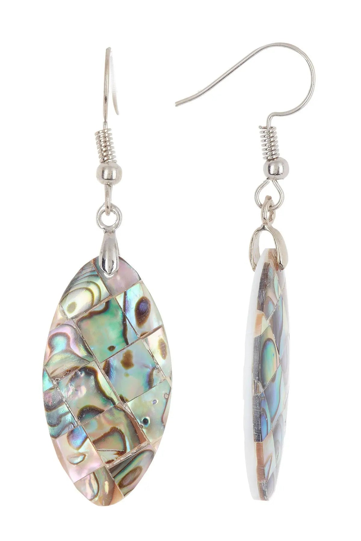 Eye Shaped Abalone Shell Earrings