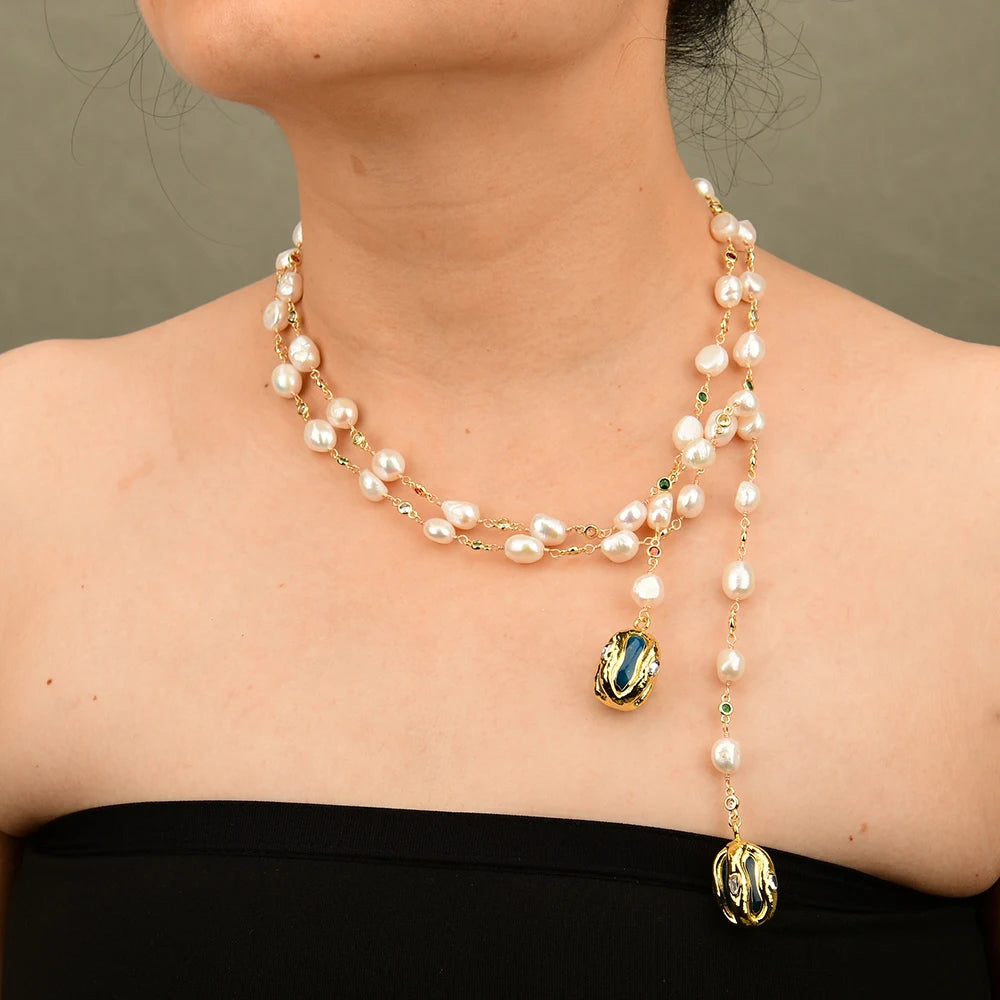 Cultured Pearl Chain Necklace