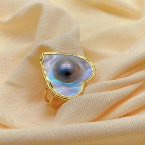 Heart-Shaped Pearl Ring