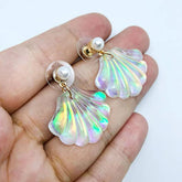 Iridescent Shell Stud Earrings