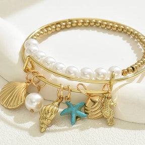 Gold Shell Charm Bracelet