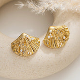 Rhinestone Shell Earrings