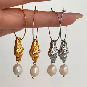 Real Pearl Conch Earrings