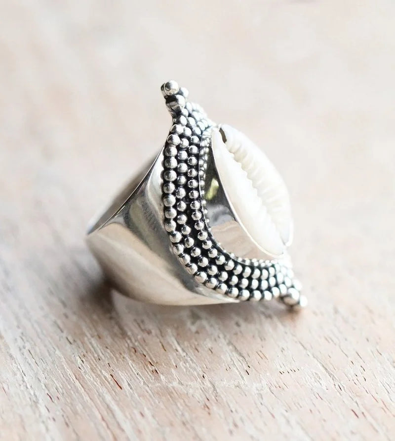 Ethnic Cowrie Shell Ring