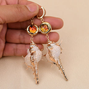 Sea Snail Shell Earrings