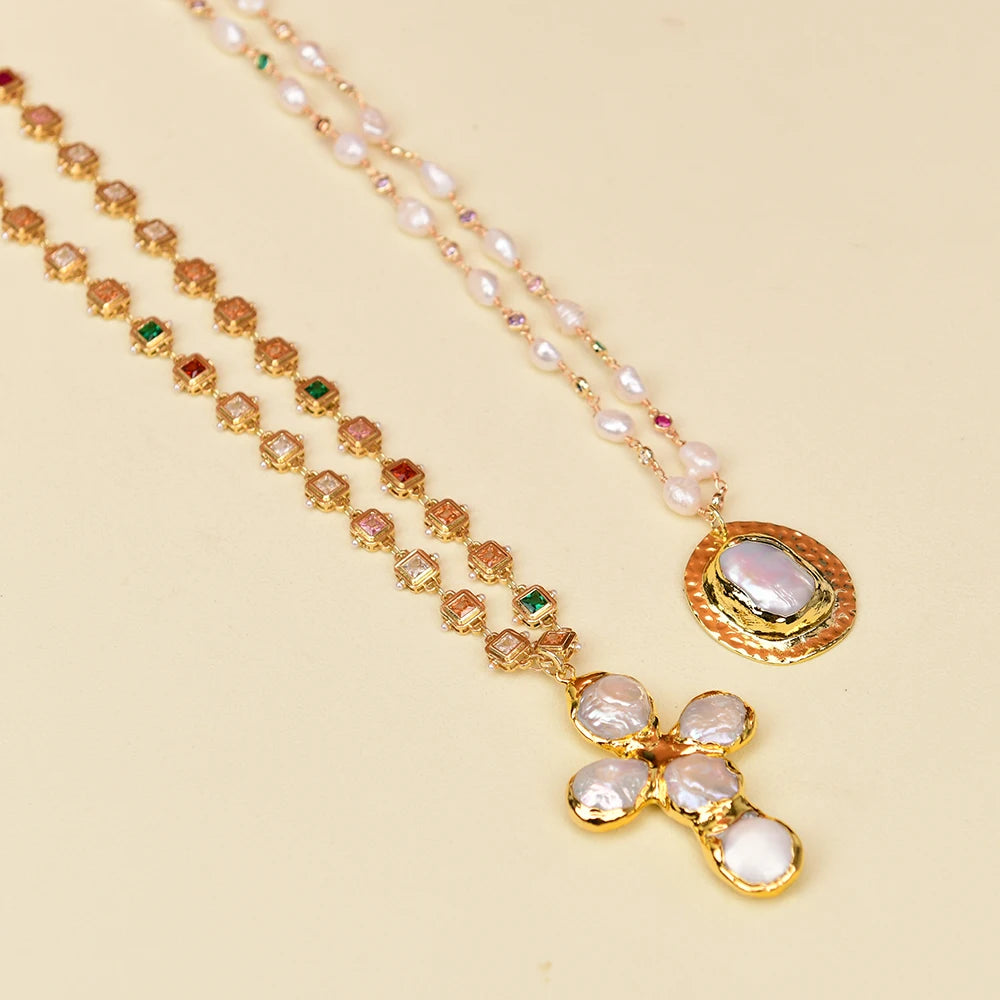 Pearl Rosary-Inspired Necklace