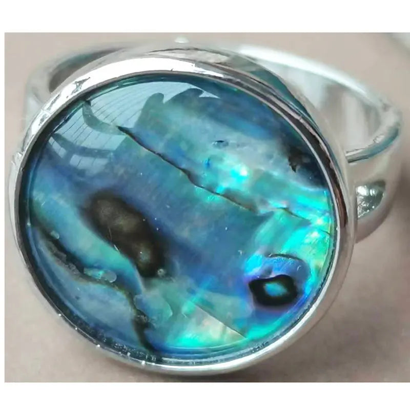 Square Abalone Shell Ring