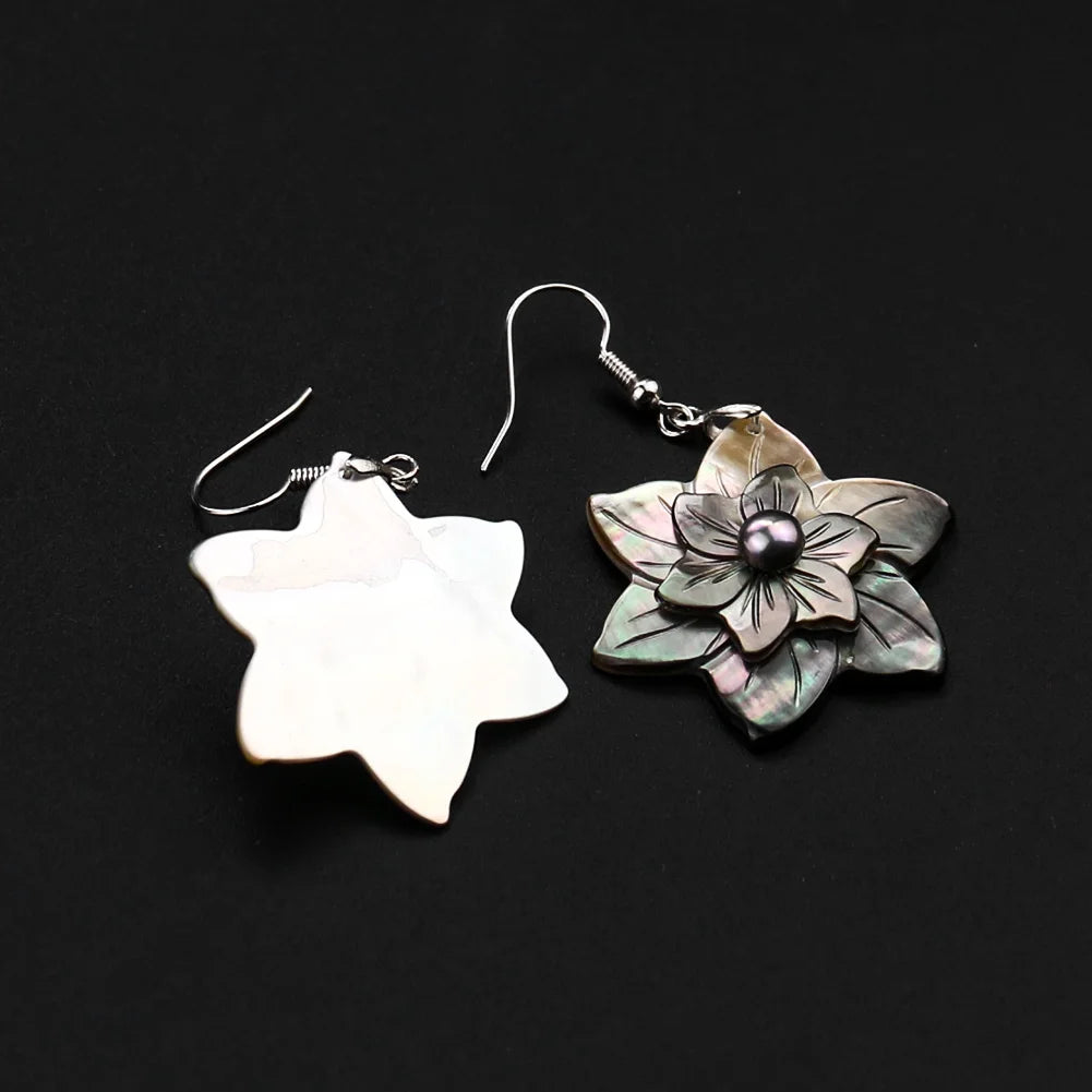 Mother-of-Pearl Flower Shape Earrings