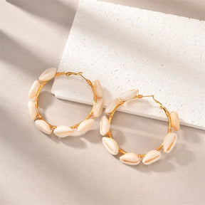 Cowrie Hoop Earring