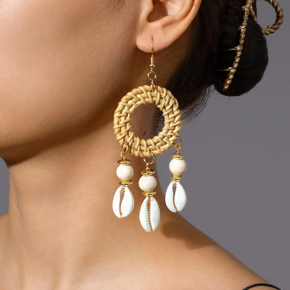 Boho Cowrie Shell Earrings