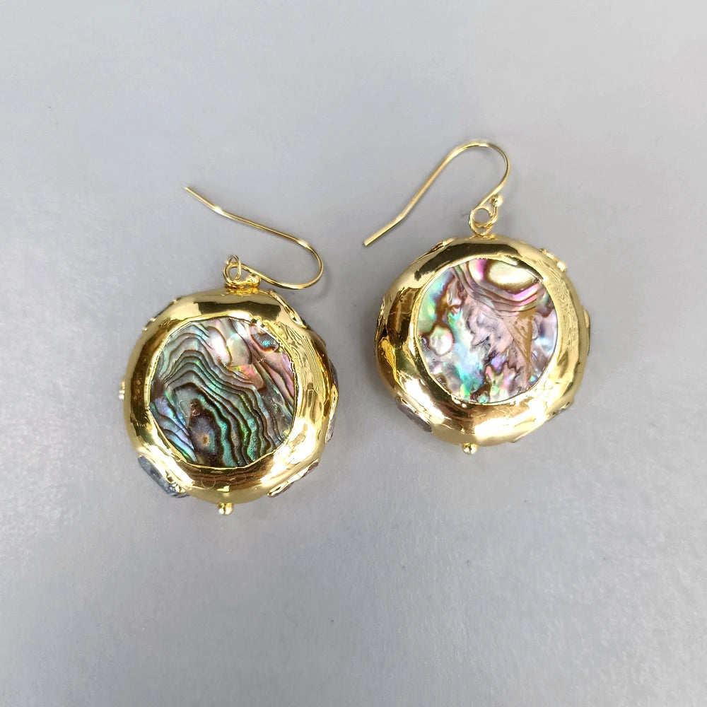 Round Abalone Earrings