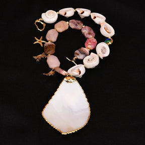 Natural White Shell Pendant Necklace