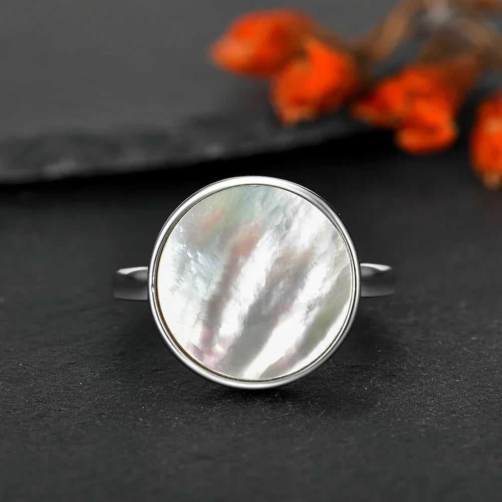 925 Sterling Silver Mother of Pearl Ring