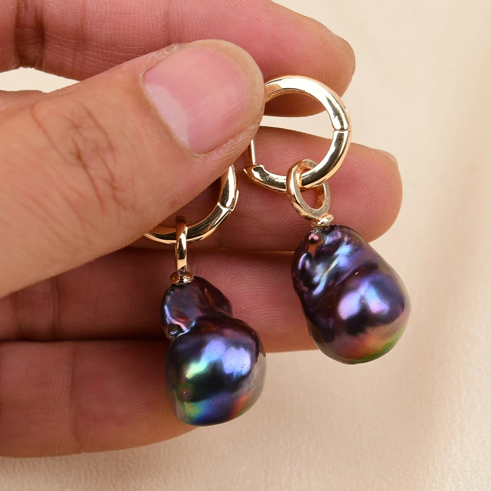 Black Freshwater Pearl Earrings