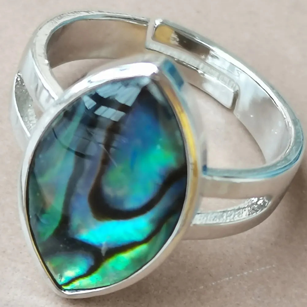 Heart-Shaped Abalone Shell Ring